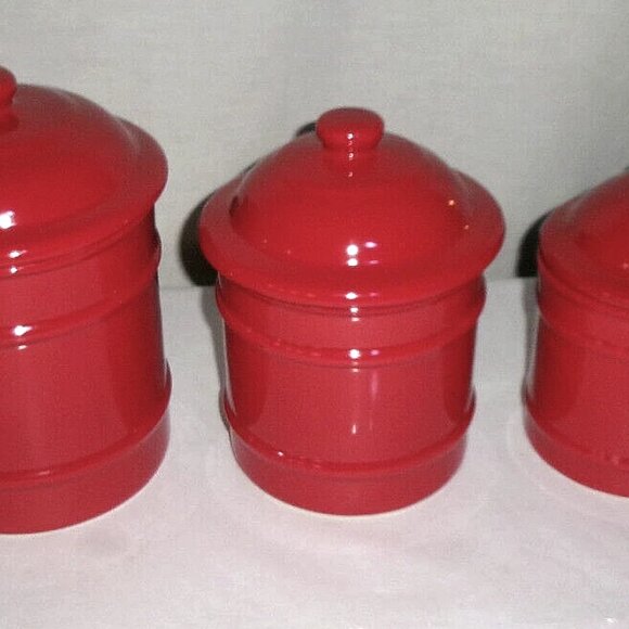 Home Basics 3 Piece Kitchen Canister Set Coffee, Sugar, Tea NEW - Picture 5 of 5
